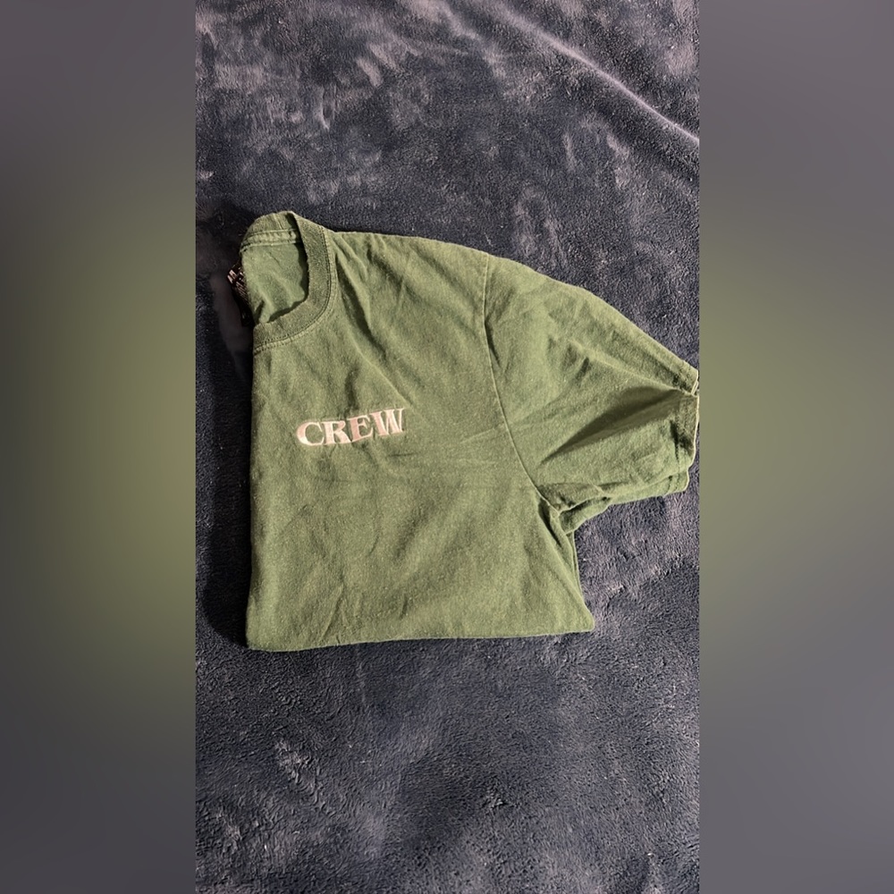 broken promises green crew shirt